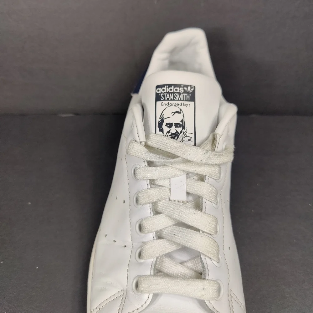 Adidas Men Stan Smith Round Toe Casual White Leather Sneaker Classic Shoe Sz 7.5